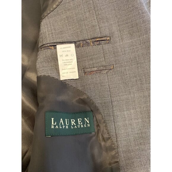 Lauren Ralph Lauren Mens 100% Wool Blazer Gray Size 44L - Picture 12 of 13